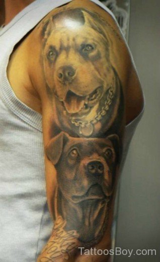 Dog Tattoo On Half Sleeve-TB1074