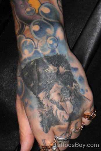 Dog Tattoo On Hand-TB1075
