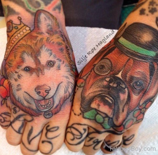 Dog Tattoo On Hands-TB1076