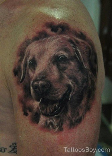 Dog Tattoo On Shoulder-TB1078