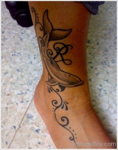 Dolphin Tattoo On Ankle-TB110