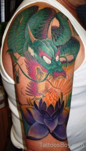 Dragon And Lotus Tattoo-TB1033
