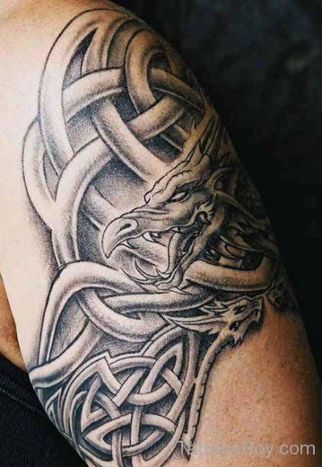 Dragon And knot Tattoo Design-TB1044