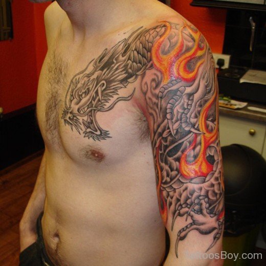 Dragon Tattoo On Chest-TB1035