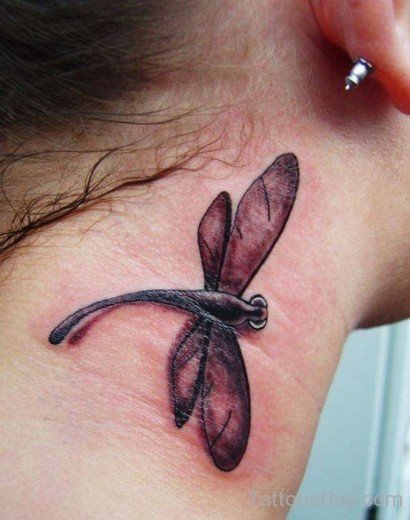 Dragonfly Tattoo Design On Neck-Tb1251