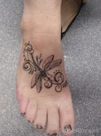 Dragonfly Tattoo On Foot  2-Tb1258