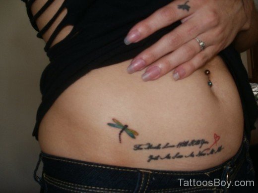 Dragonfly Tattoo On Waist-Tb1264