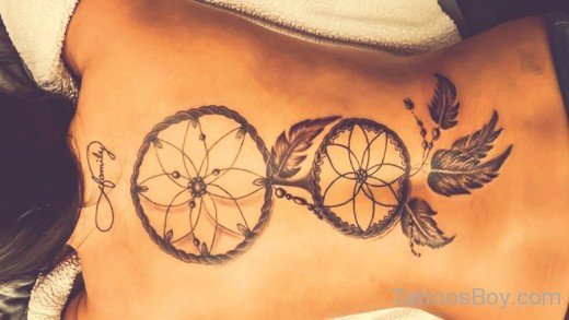 Dreamcatcher Tattoo On Back-TB134