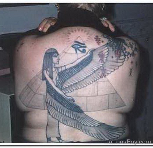 Egyptian Girl Tattoo On Back-TB111