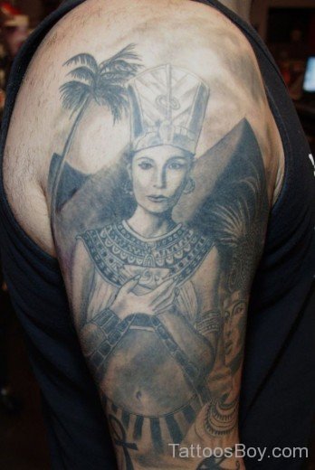 Egyptian Girl Tattoo On Half Sleeve-TB112