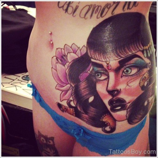 Egyptian Girl Tattoo On Waist-TB113