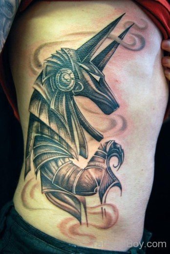 Egyptian God Tattoo On Rib-TB119