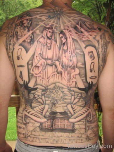 Egyptian Tattoo Design On Full Back-TB123