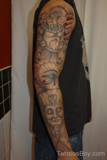 Egyptian Tattoo Design On Full Sleeve-TB122