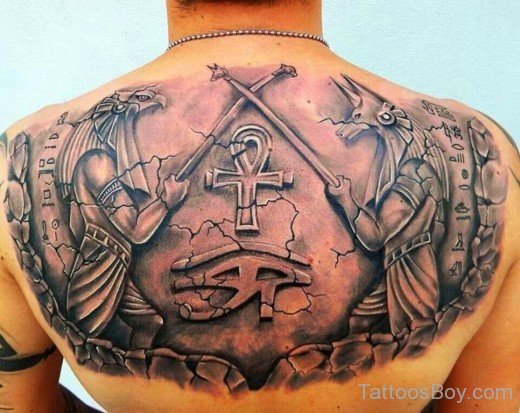 Egyptian Tattoo On Back-TB141