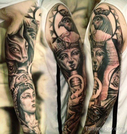 Egyptian Tattoo On Full Sleeve-TB145