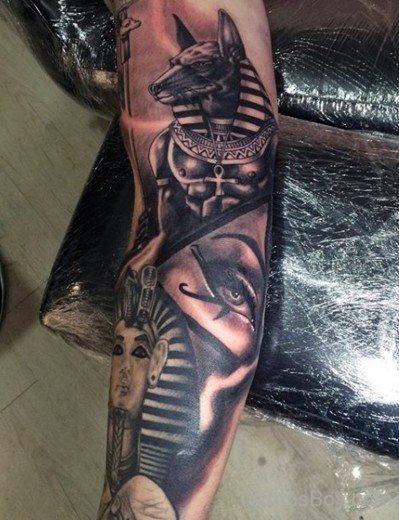 Egyptian Tattoo On Half Sleeve-TB146