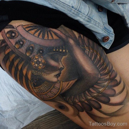 Egyptian Tattoo On Thigh-TB150