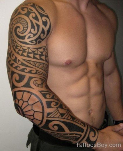 Egyptian Tribal Tattoo On Full Sleeve-TB130