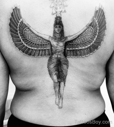 Egyptian goddess tattoo On Back-TB112