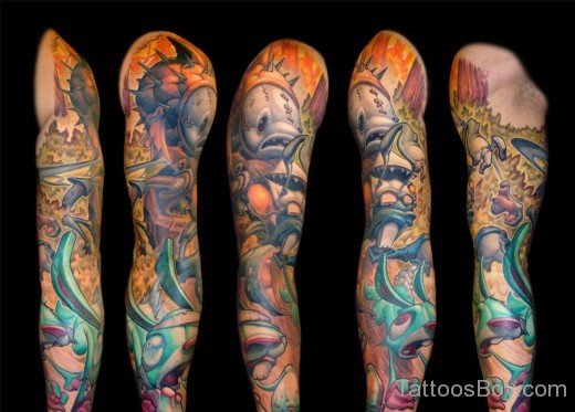 Elegant Full Sleeve Tattoo