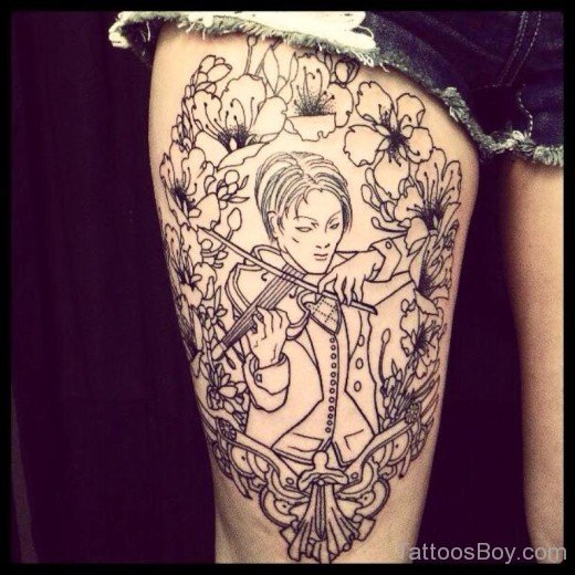 Elegant Thigh Tattoo-TB1030