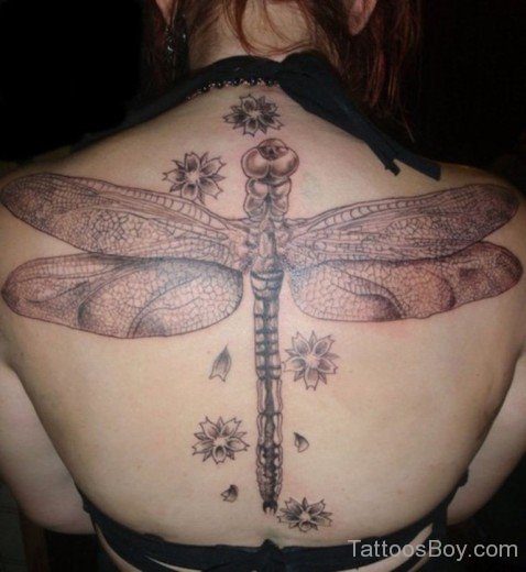 Fantastic Dragonfly Tattoo On Back-Tb1270
