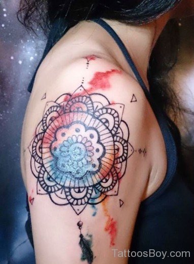  Mandala Tattoo On Shoulder-TB117