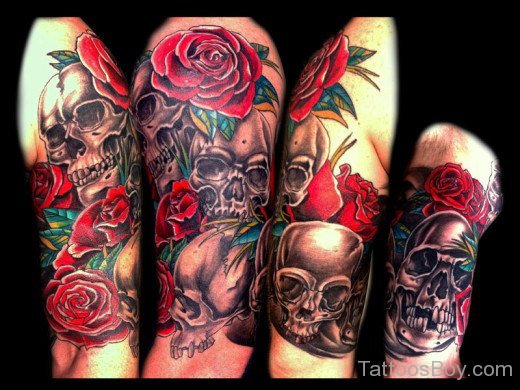Fantastic Rose And Skull Tattoo-TB119