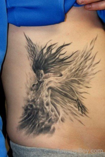 Fantasy Girl Tattoo On Rib-TB105