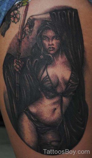 Fantasy Girl Tattoo On Shoulder-TB106