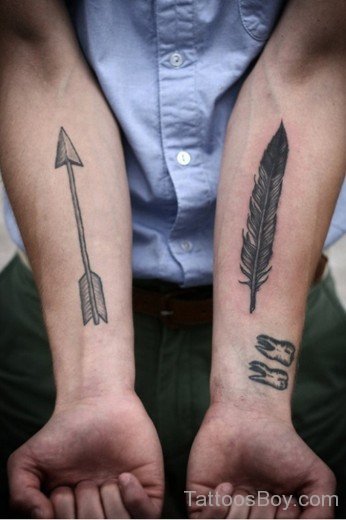 Feather And Arrow Tattoo-AWl1041