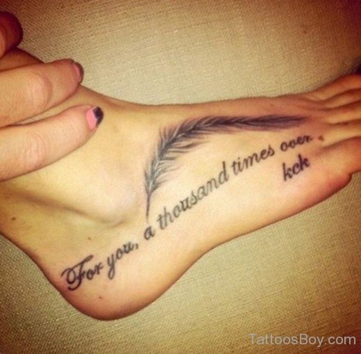Feather And Wording Tattoo-TB1070