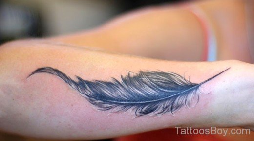 Feather Tattoo Design On Arm-TB1048