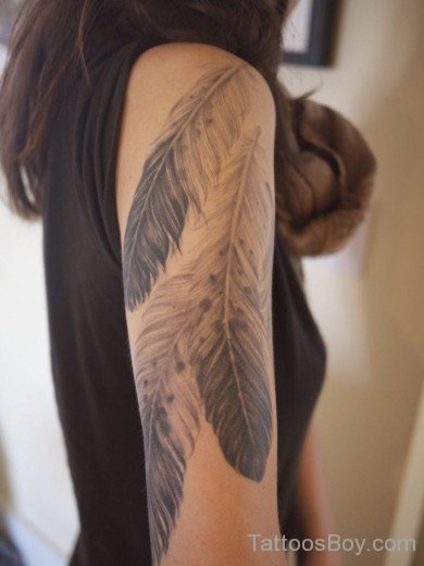 Feather Tattoo Design On Half Sleeve-TB1053