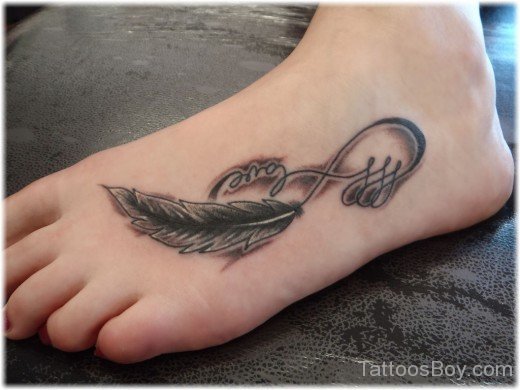 Feather Tattoo On Foot-TB1065