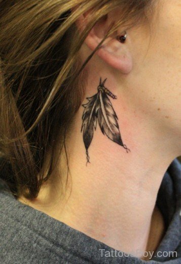 Feather Tattoo On Neck-TB1066