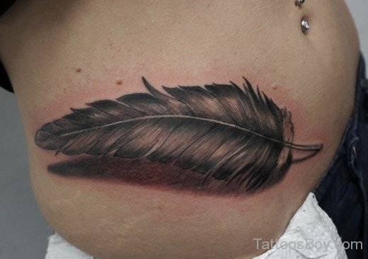 Feather Tattoo On Waist-TB1071