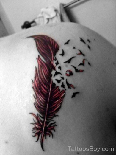 Feather Tattoo With Birds-TB1072