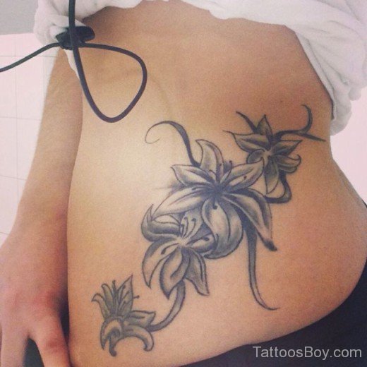Feminine Flower Tattoo On Waist-TB1038