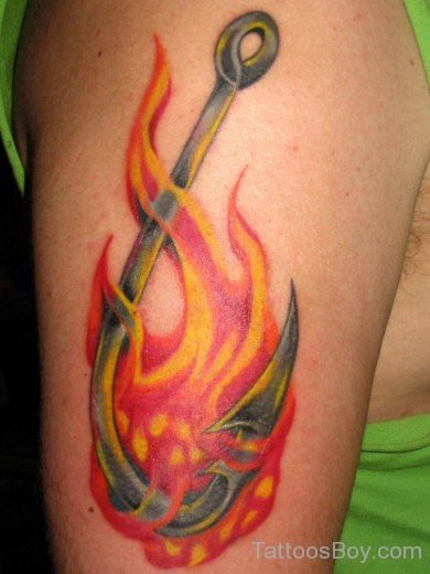 Fire And Flame Tattoo On Shoulder-TB1041