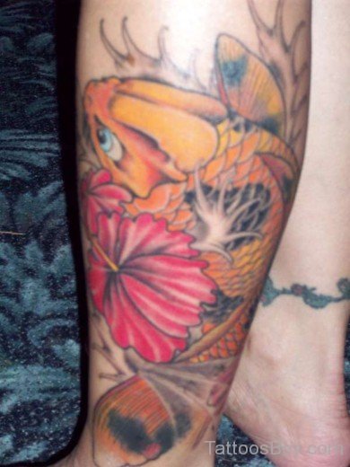 Fish And Flower Tattoo-TB12042