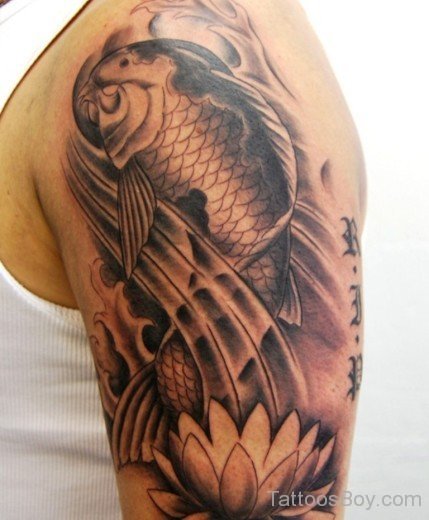Fish And Lotus Tattoo-TB1038