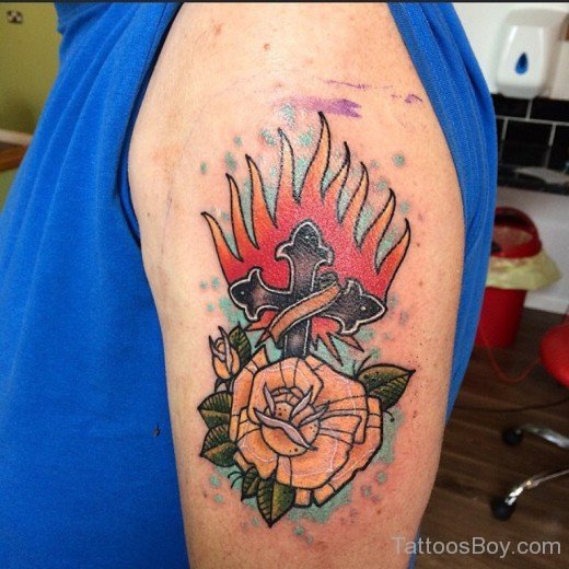 Flame And Flower Tattoo-TB1045