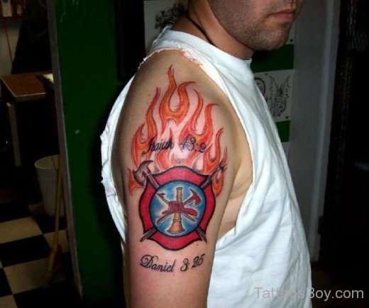 Flame Tattoo Design On Shoulder-TB1057