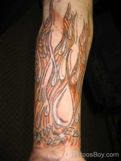 Flame Tattoo Design On Wrist-TB1058