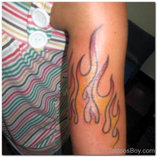 Flame Tattoo On Bicep-TB1062