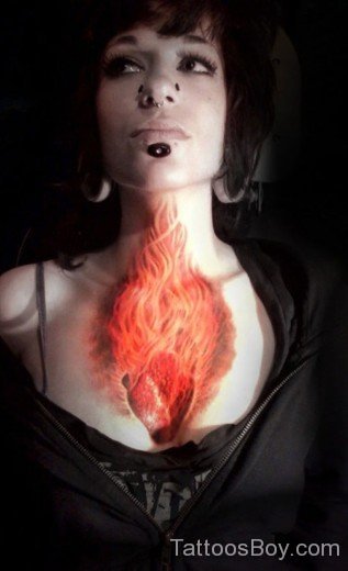 Flame Tattoo On Chest-TB1063