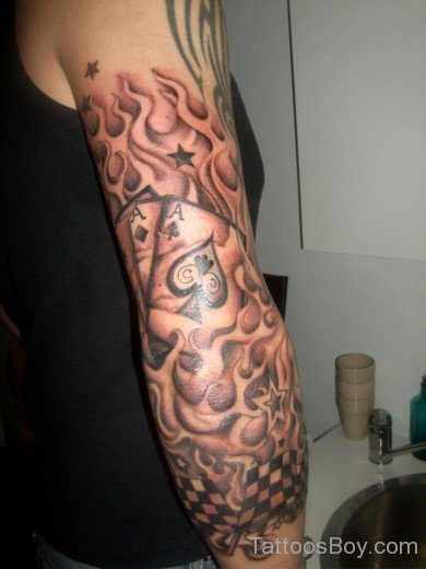 Flame Tattoo On Elbow-TB1064