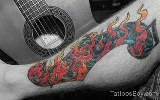 Flame Tattoo On Leg-TB1066